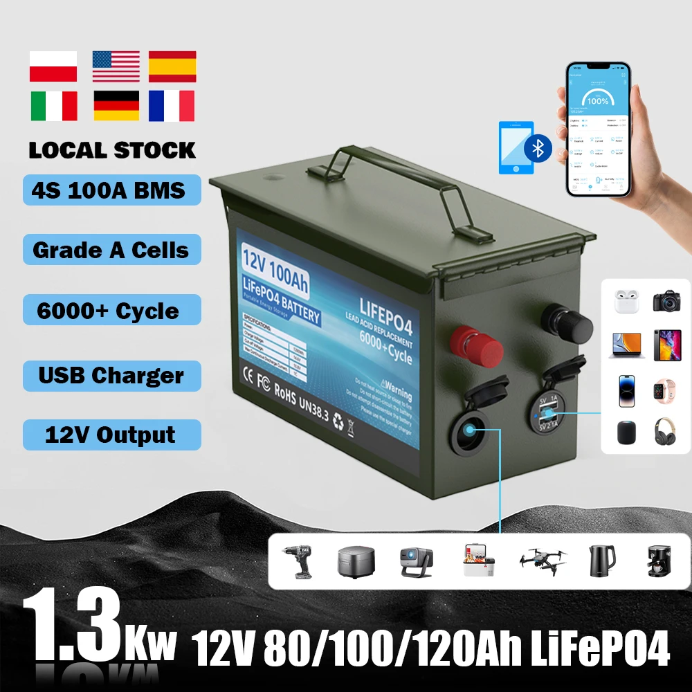Lifepo4 24v 100ah Batteria Litio LiFePO4 12V 100Ah - Compatta E - Foto 11