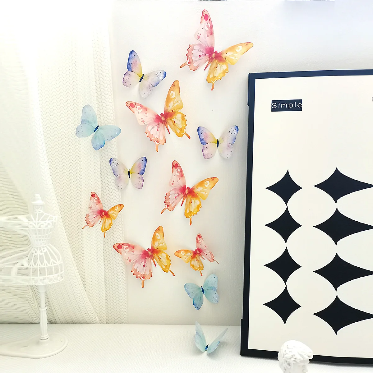 12pcs 3D Butterfly Wall Stickers DIY Art Decor Decals Craft Mural Sticker Decoration for Home Baby Live Room Party Kids Birthday