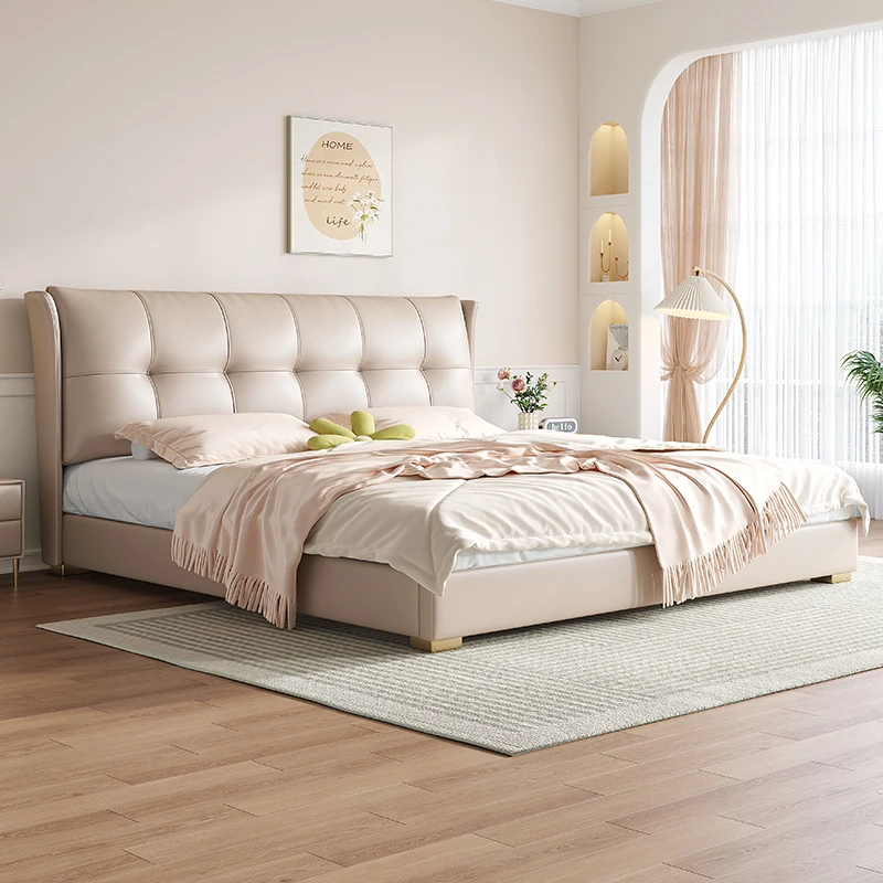 

High End European Double Bed Bases Modern Whitr King Size Twin Bed Frame Luxury Platform Safe Cama Box Casal Furniture Set