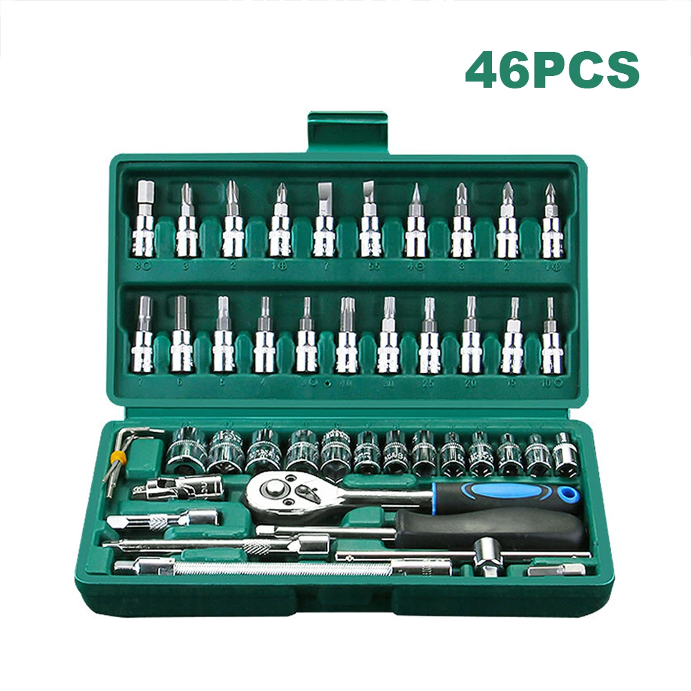 Hand Tool Set Socket Wrenchs Multifunction Car Repair Tool Set Socket Tools Ratchet Wrench Set Chrome Steel Spanner Set Tools
