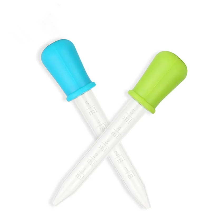 5ml Plastic Dropper Silicone Pipette Baby Feeding Medicine Liquid Eye Ear Pipette Droppers