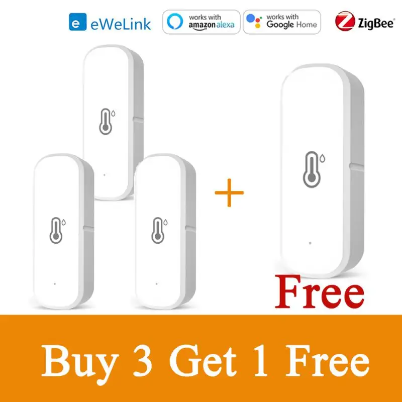 

1-5PCS eWelink Zigbee Smart Temperature & Humidity Sensor Indoor Thermometer Hygrometer App Remote Control Via Alexa Google Home