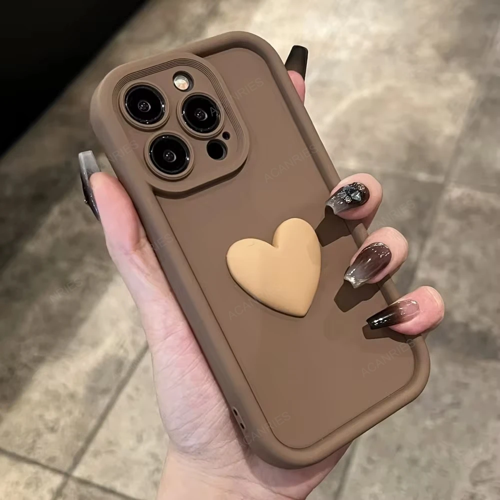 Adorable Love Heart Shockproof Silicone Matte Case - Durable Protection for Xiaomi Mi and Poco Phones