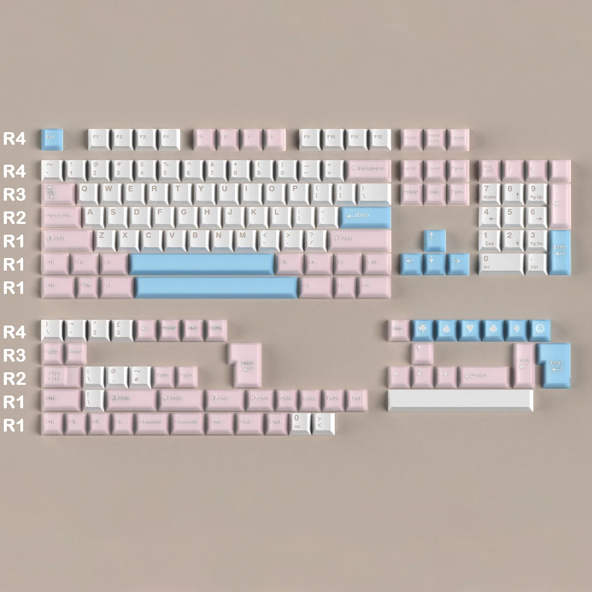 Latte Coffee Retro Brown Translucent Double Shot PBT Keycaps - Cherry Profile Keyboard Set (164 Keys)