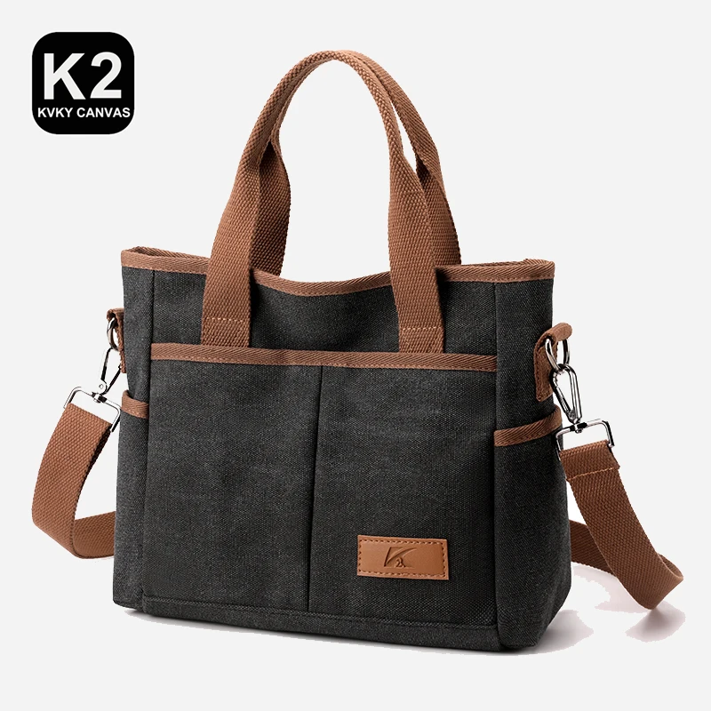 

KVKY Sweet Versatile Light Canvas Bag High Beauty Women Bag Handbag 2023 Summer New Single Shoulder Bag Sen Series Crossbody Bag