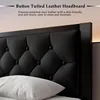Twin Size Metal Bed Frame with Faux Leather Button Tufted Headboard, Heavy-Duty Platform Bed Frame with 12" Storage, Steel Slats 4