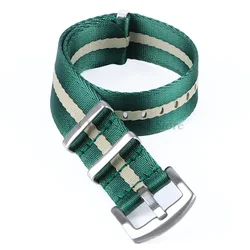 Soft Nylon Military - Style Wristband - Multiple Size Options Available - 22mm (Green Beige)