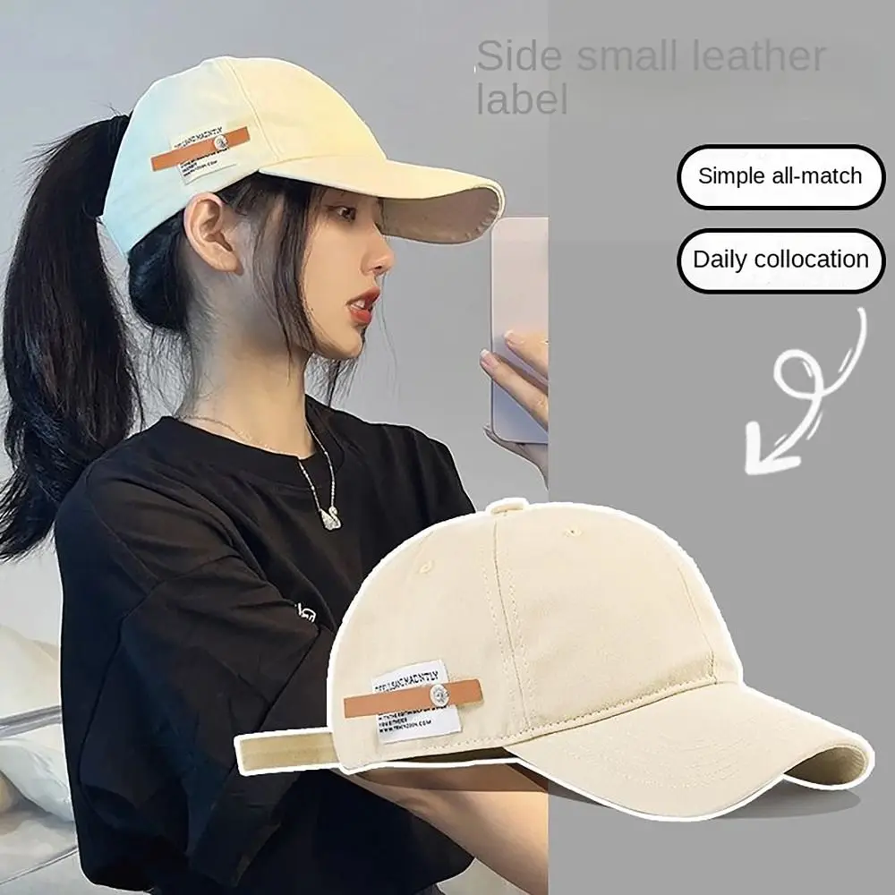 

Cotton Sunscreen Baseball Cap Casual Letters Embroidery Face Smaller Peaked Hat Simple Side Decoration Hip Hop Hat Women Men