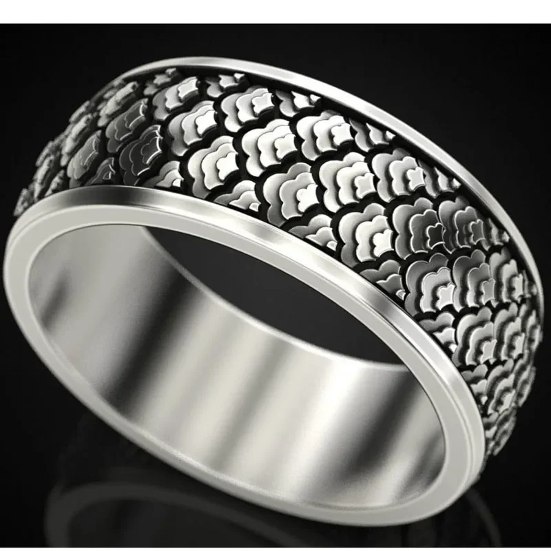 

7.5g Japanese Lucky cloud pattern Women Wedding Rings 925 Solid Sterling Silver Many Sizes 9-13