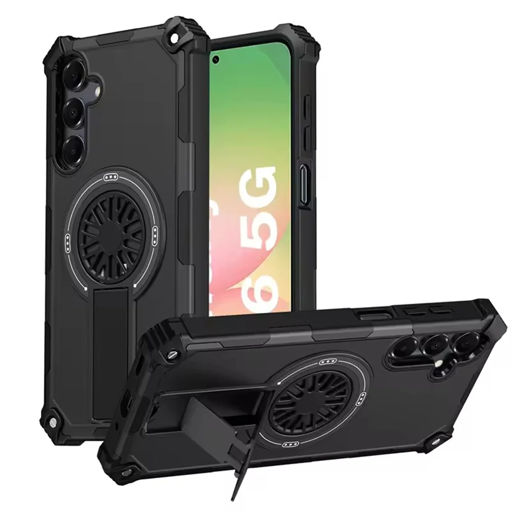 Magnetic Folding Stand Armor Phone Case with Magsafe Dual Layer Military Cover