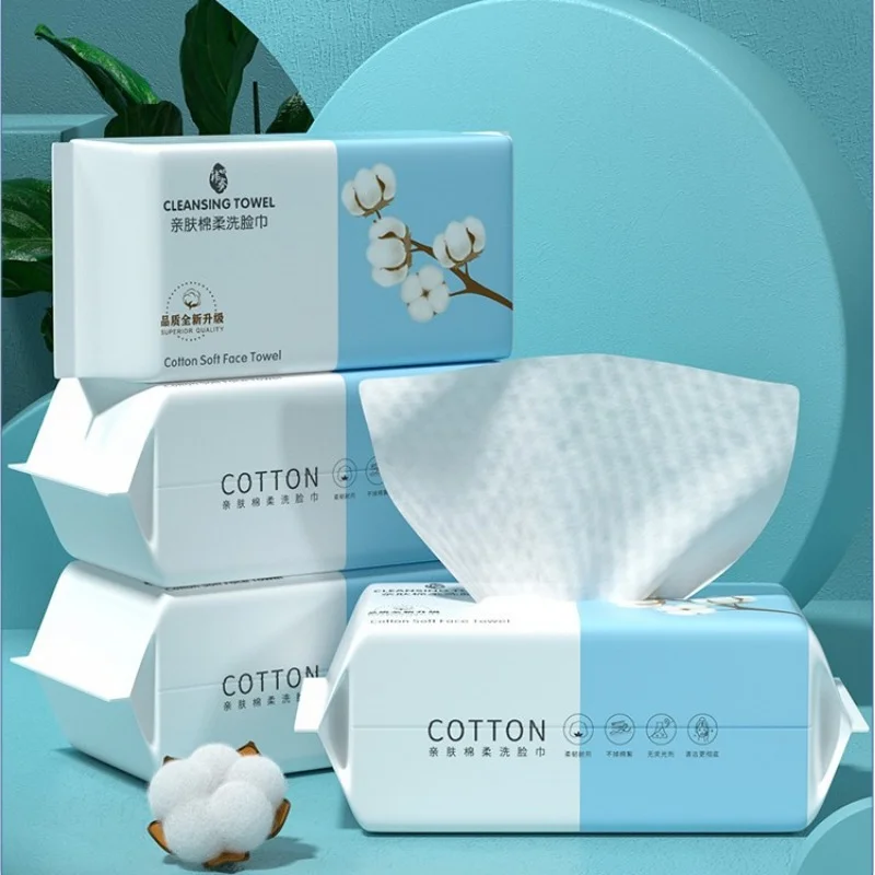 30/40pcs Face Towel Pearl Pattern Disposable Face Cleaning Tissue Soft Cotton Wet Dry Use Makeup Remover Towel Beauty Wipe
