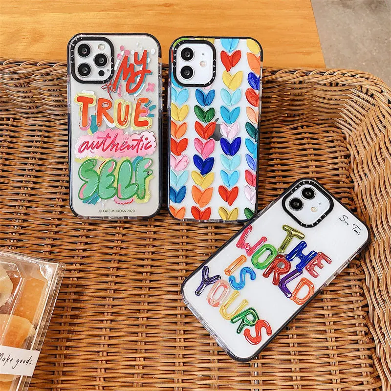 CASETIFY Doodle Rainbow Letters Phone Cases For iPhone 14/13/12/11/X/XR
