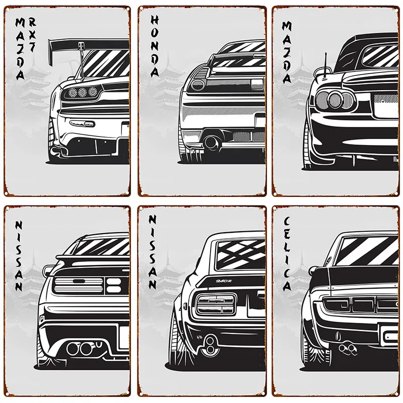 Stile Giapponese Mk4 Jdm Mazda Tin Painting Metal Signage Car Poster Soggiorno Bar Club Garage Art Pittura Decorativa In Ferro