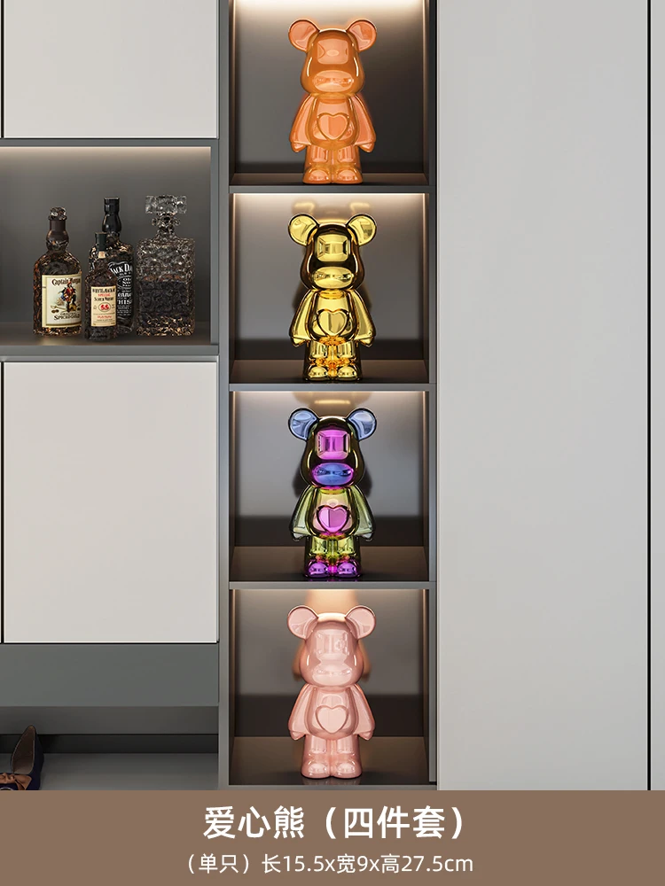 

Luxury Electroplated Love Bear Decoration 28CM Brick Series Violent Bear Decoration High end TV Cabinet Wine Cabinet Decoration