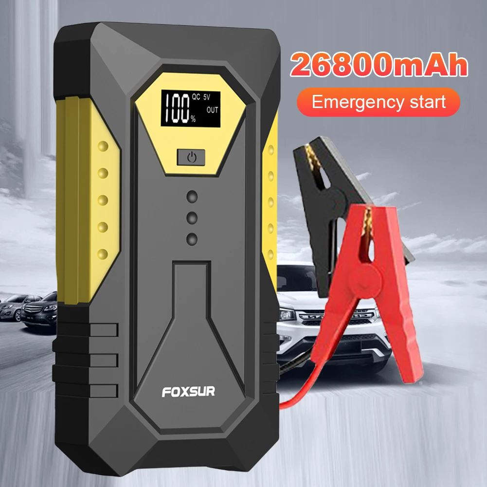 26800Mah Car Jump Starter Portable Power Bank Car Battery Booster 12V Dispositivo Di Avviamento Per Auto Per Benzina 6.0L/Diesel 5.0L