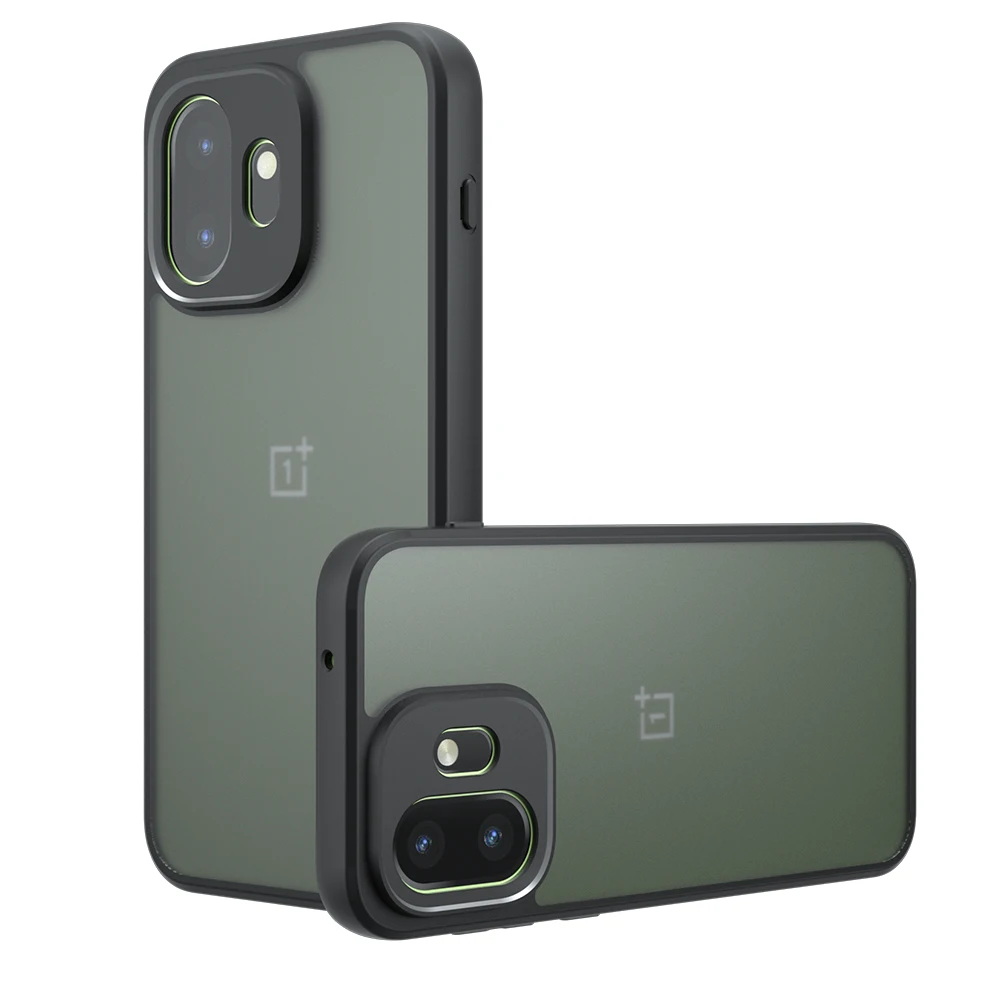 Shockproof Frosted Matte Phone Case with Translucent Hard Plastic and TPU Frame