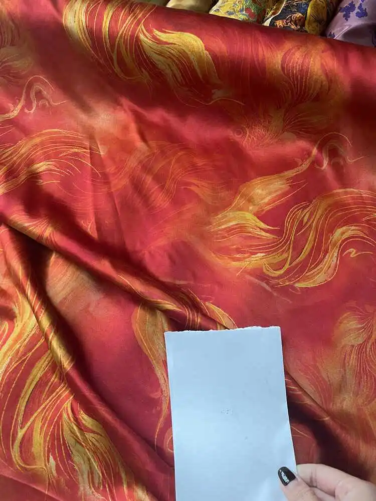 

High Quality Chinese Style 50Momme Xiangyun Yarn Real Silk Fabric Vintage Dress Women Clothing Designer Cloth