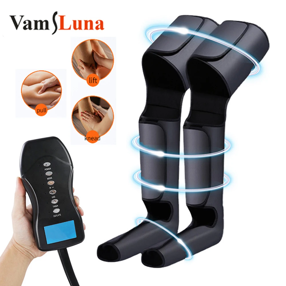 Presszoterápiás lábmasszírozó 2000mah újratölthető akkumulátorral, vádli- és combmasszírozó légzsákkal, izomlazító fájdalomra_voghion.com