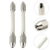 2 Pcs Hexagonal Double Ended Hand Drill Pin Vise Mini Bit Holder Brass High Speed Watch Repair Tool Ergonomic Non Grip For 3