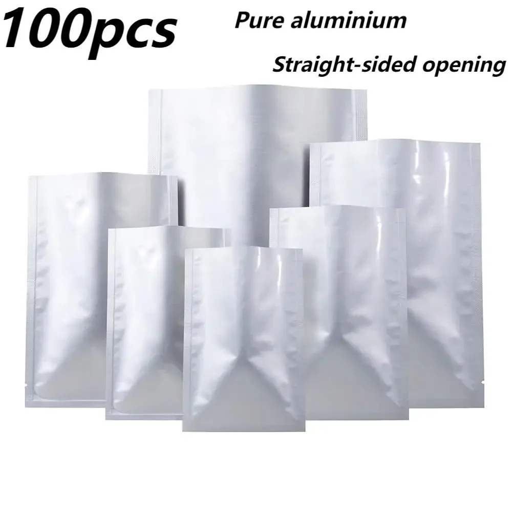 100 stücke Selbst-Dichtung Heißer Dichtung Flache Reine Aluminium Folie Feuchtigkeit-beweis Dichtung Tasche Tee Kaffee Bean Candy hause Verpackung Tasche