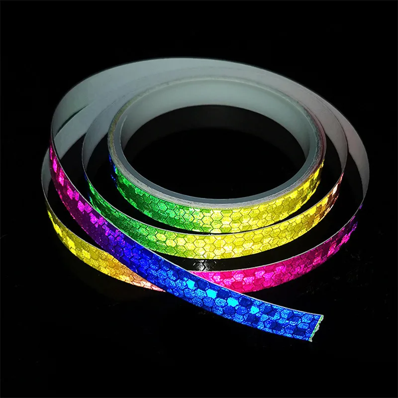 1cm*8m Bike Stickers Reflective Tape Fluorescent MTB Bike Bicycle Strips Cycling MTB Tapes for Bicycle Helmet Motorcycle Scooter bike accessories