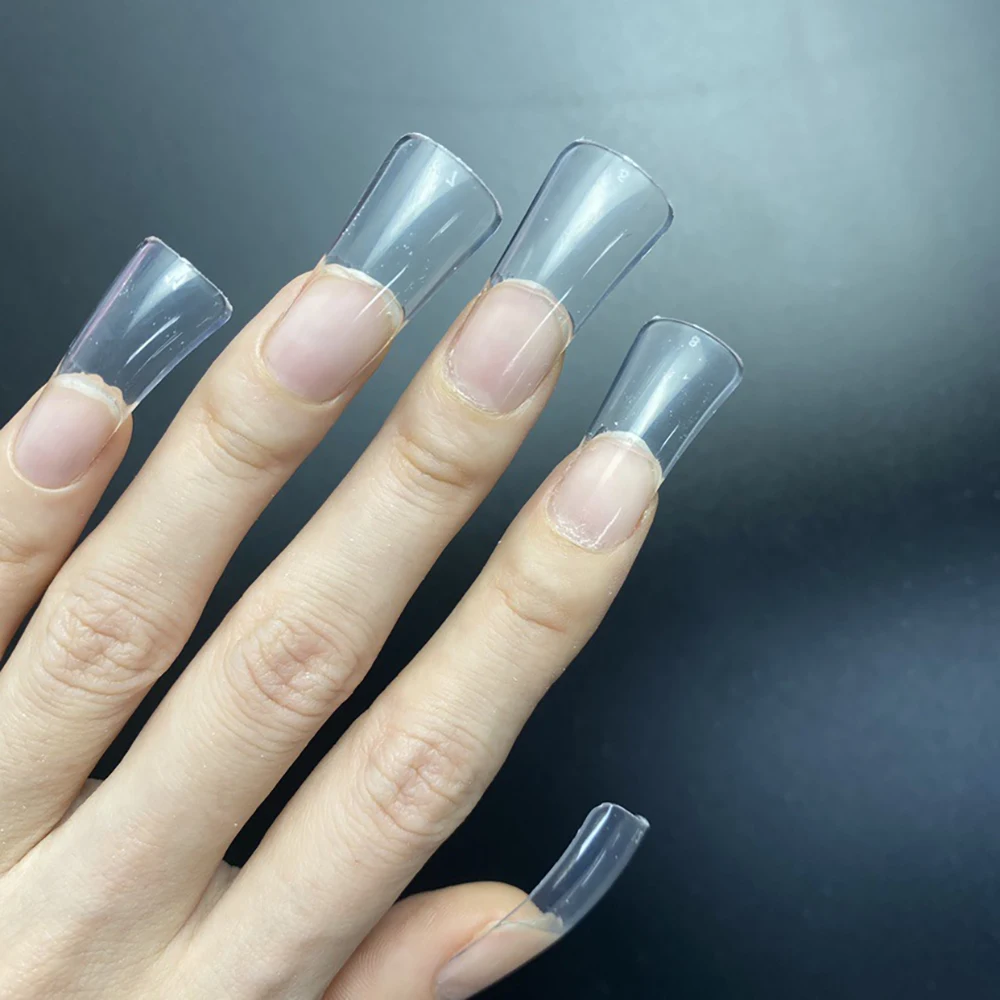 

500Pcs Extreme Extra Curve Salon Nail Tips Full Well Taper Eagle Curved Nails Tips C-Shaped Super Curved 90s duck False Nails