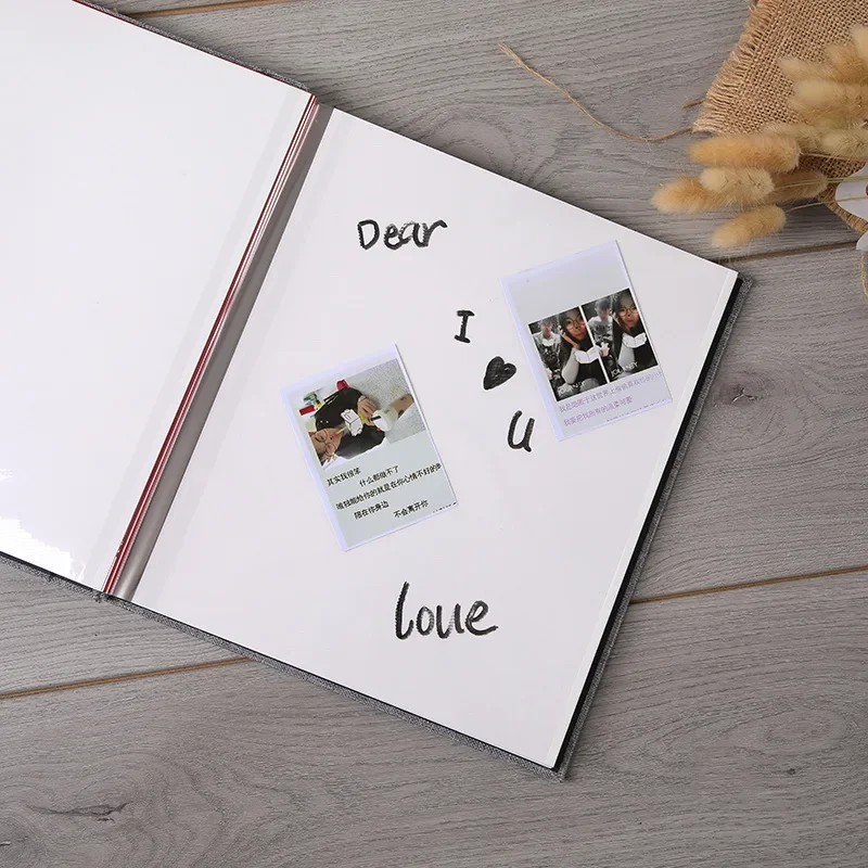 Linen Self Adhesive Photo Album for Family and Wedding