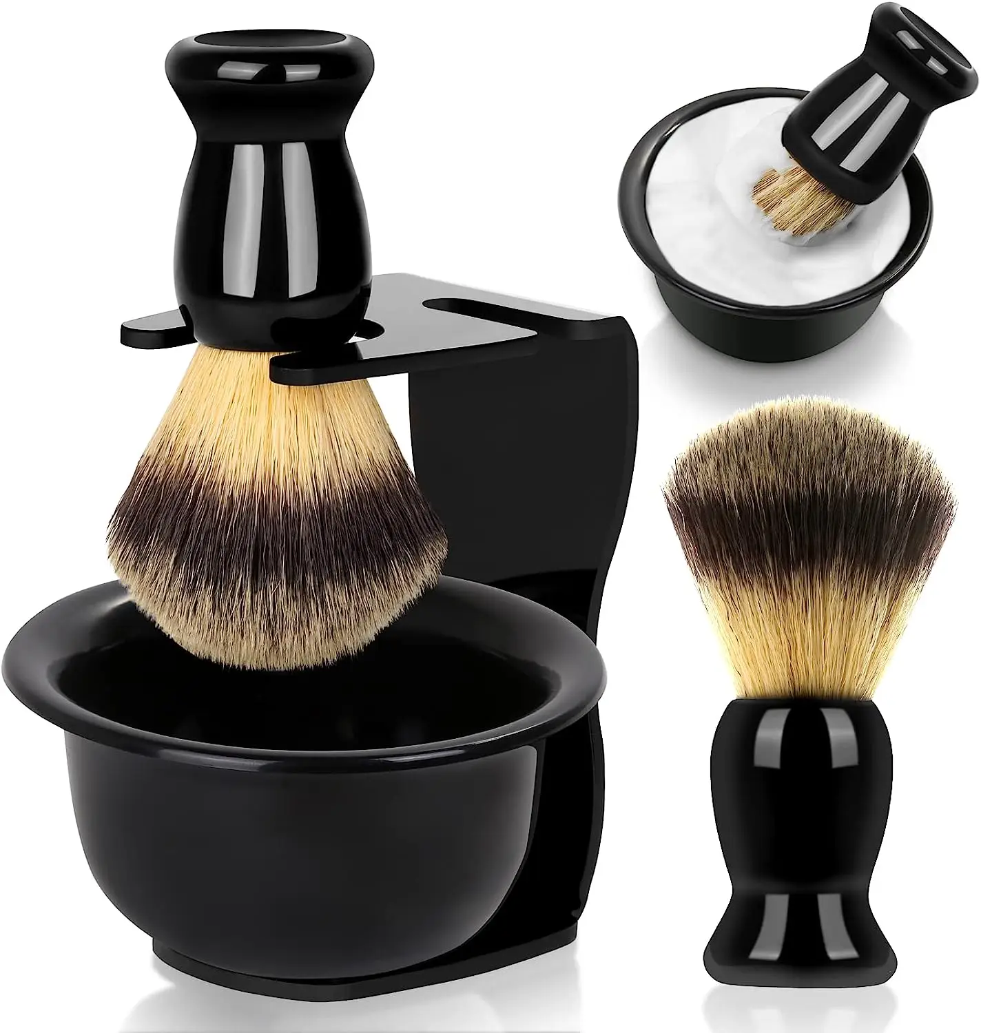 Shaving Brush Set 3-in-1 with Brush Bowl and Stand Father's Day Men's Gift Set shaving brush