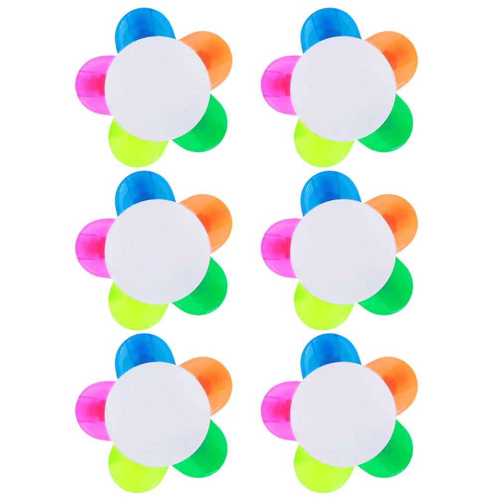 

6 шт. пятицветная кисть-Лепесток для письма, хайлайтер, ручка, флуоресцентные Пластиковые хайлайтеры