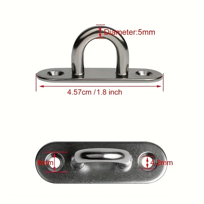 Stainless Steel Screw Hooks & Mounting Kit for Marine & Wall Installations