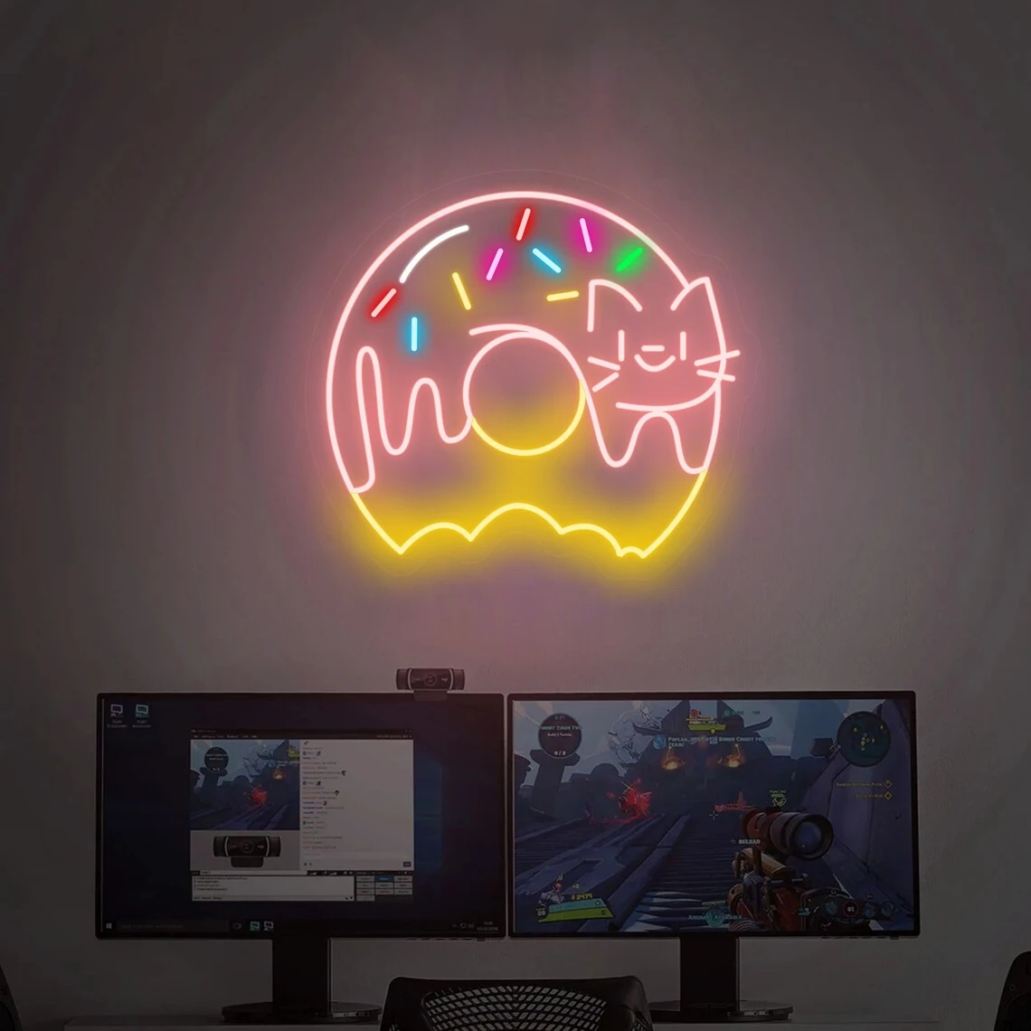 

Donut Neon Sign Custom Cute Donut Cat LED Sign Custom Food Neon Sign Sweet Donuts Sign Wall Decor Sign Restaurant Decor Light Si