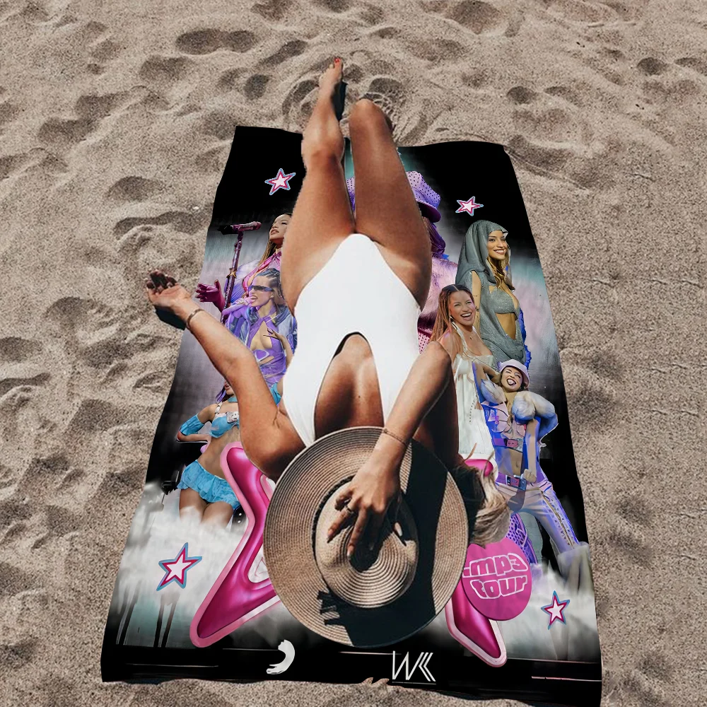 Emilia Mernes Singer Microfiber Blanket Quick Drying Beach Towels Oversized Printing Super Absorbent Pool Towel Blanket 4