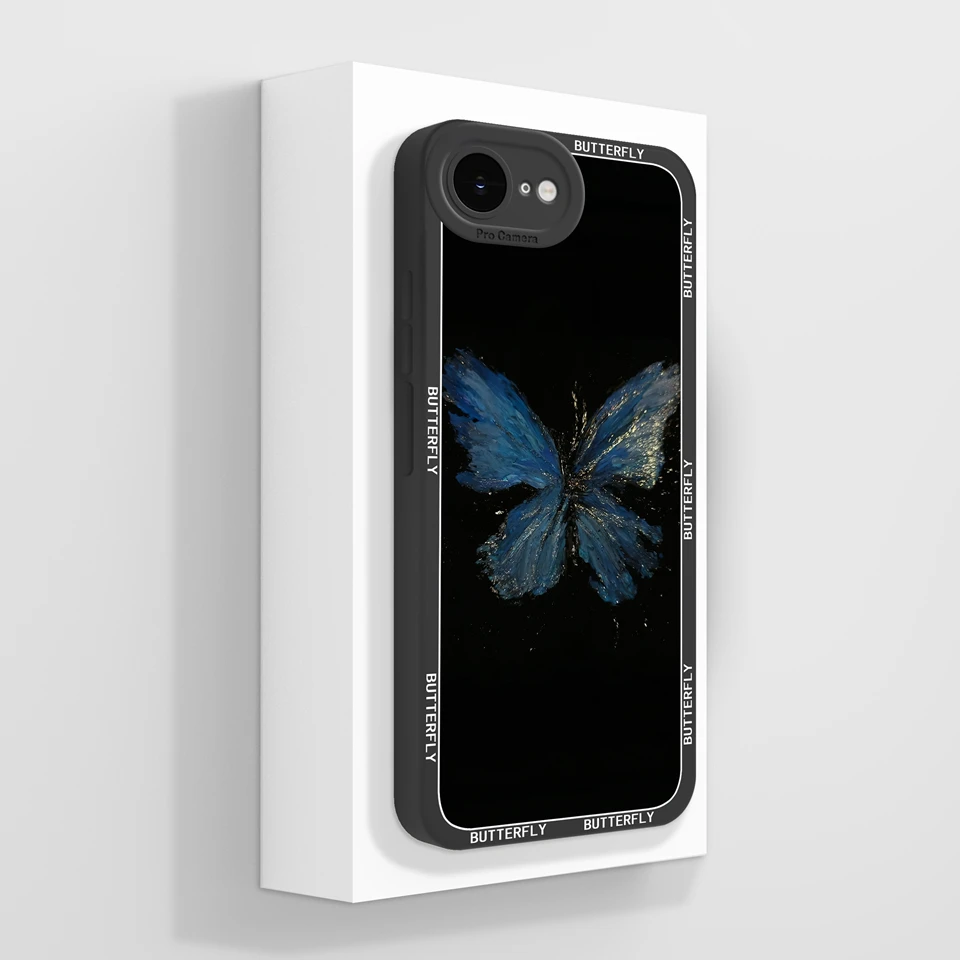 Elegant Floral Butterfly Design Soft Liquid Silicone Non-Slip Back Cover