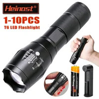 High Power T6 LED Flashlights Camping Torch 5 Light Modes Zoom Light Aluminum Alloys Waterproof Material External 18650 Battery 1