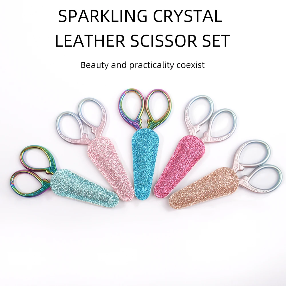 

5Pcs Leather PU Protective Sleeve for Nail Cuticle Scissors Manicure Cute Dots Pattern Pedicure Tools Leather Scissors Cover
