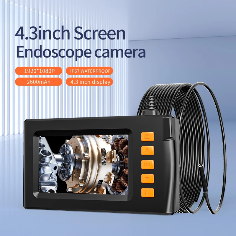 4.3 Inch IPS LCD Industrial Endoscope Camera 8mm 1080P HD For Checking Car