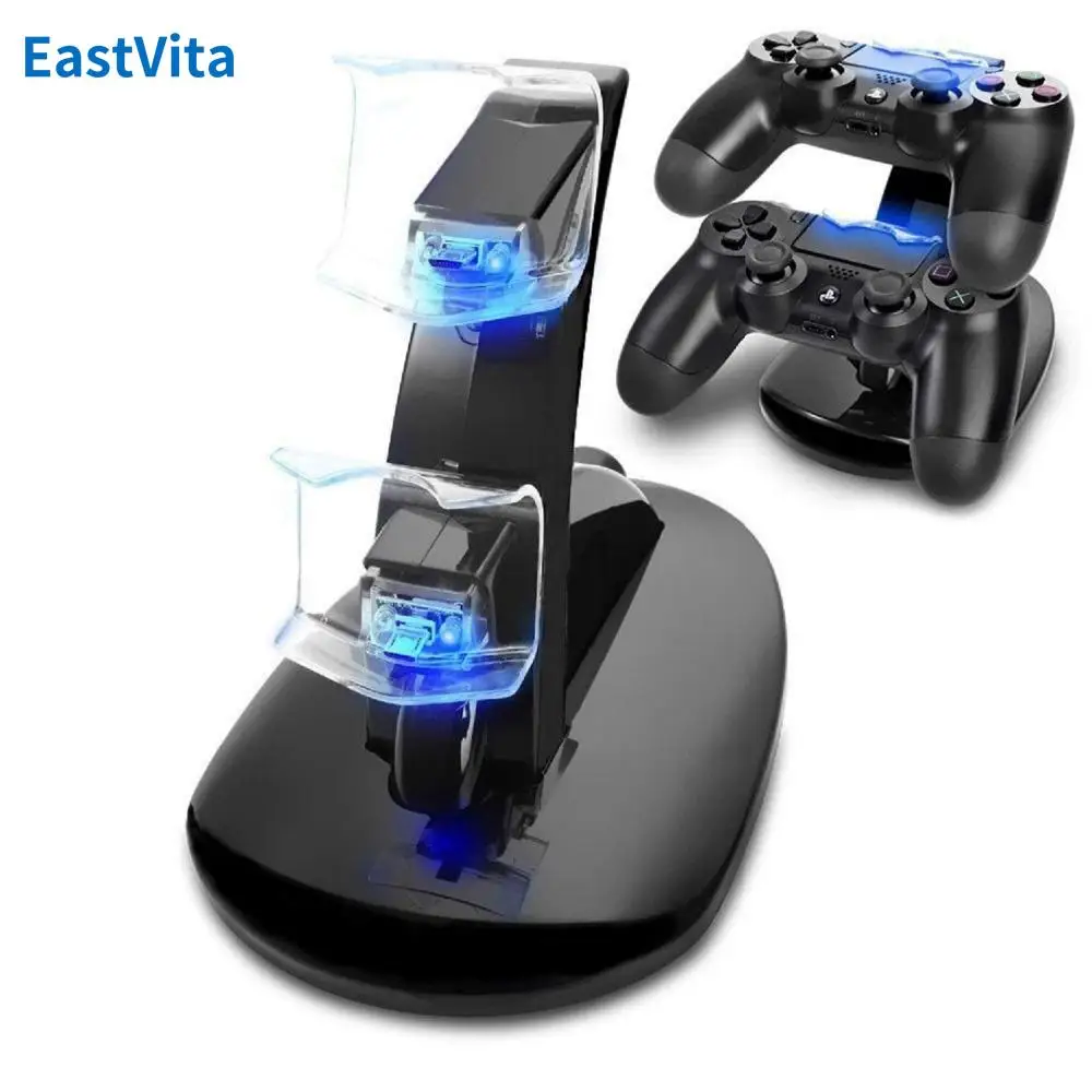Gaming Controller Charger Stand With Led Indicator Dual USB Charging Docking Station Compatible For PS4 Pro/PS4 Accessories