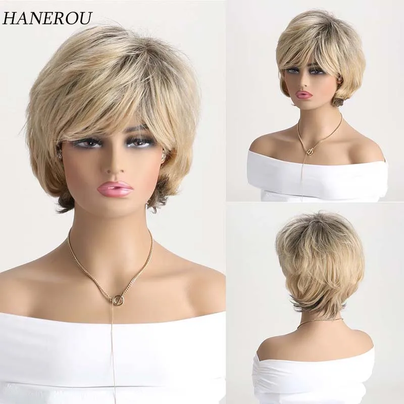 Synthetic Short Classic Curly Wigs For Women Blonde Heat Resistant Daily Short Wigs Female Fake Hair