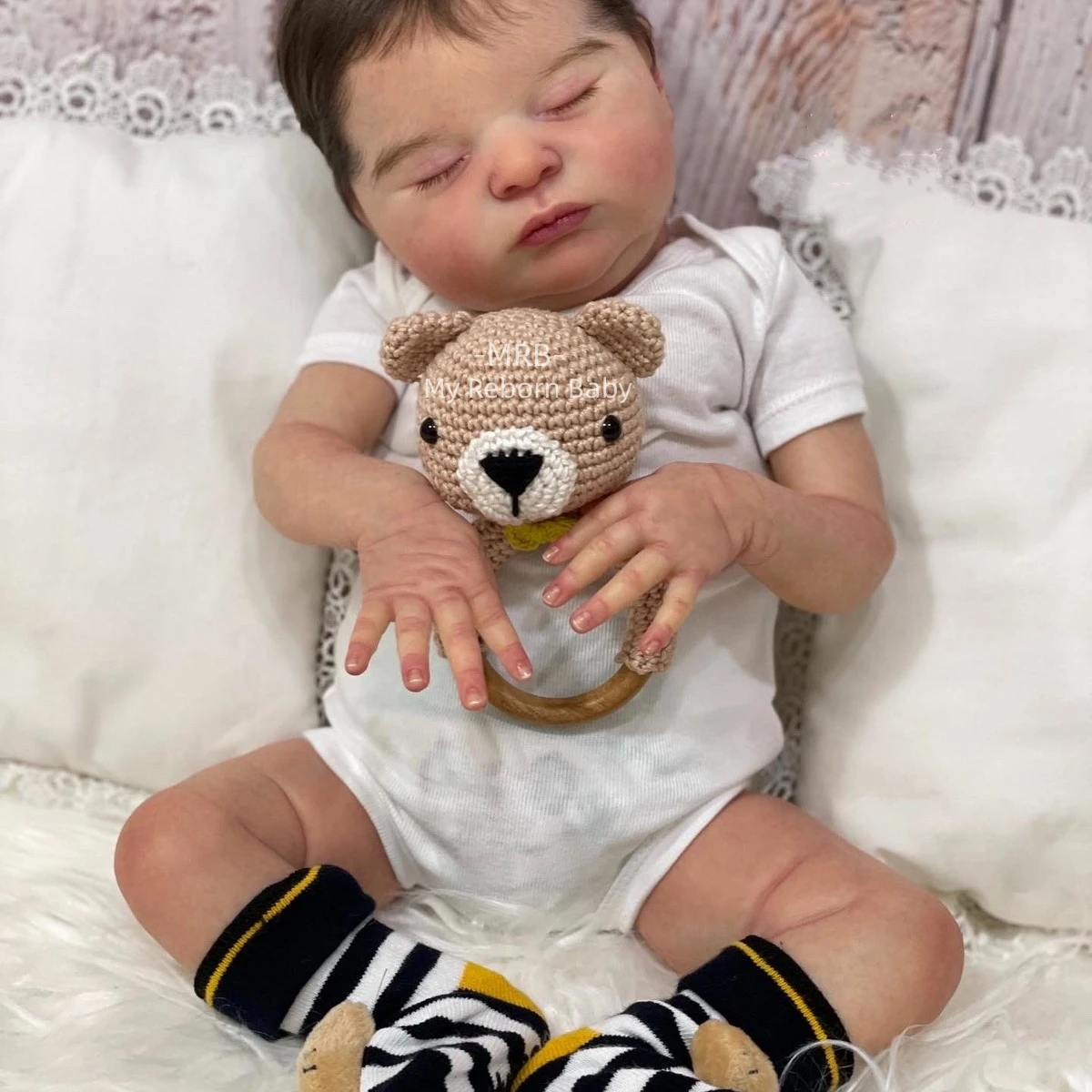 

52CM Lifelike Finished Reborn Baby Doll Laura Already Painted Handmade Toy Movable Limbs Dolls for Girls Birthday Gift