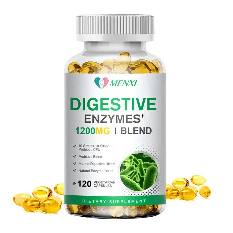 Digestive Enzymes Multi Enzymes Complex Capsules  Probiotics CFU 1200Mg-120Caps