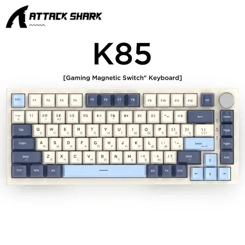 

K85 Magnetic Axis Russian Alphabet Rt Mode Mechanical Keyboard Customized RGB Full Key Hot Swap Wired Gaming Office Keyboards