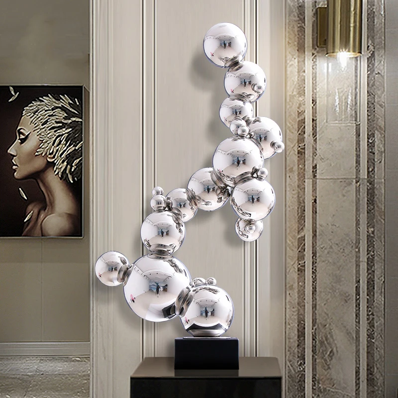 

Home Decor Creative Stainless Steel Crafts Ornaments Luxury High-End Artwork Sculpture Porch Study Office Decoration Nordic Gift