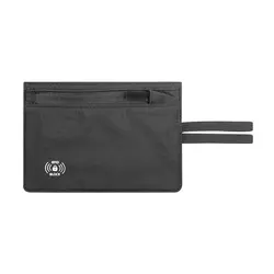 Slim RFID Blocking Travel Money Belt and Concealed Pouch (Black)