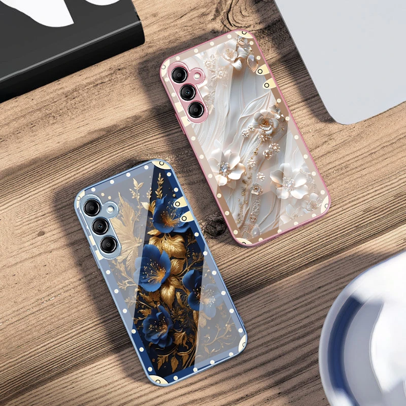 Elegant Pink Floral Glass Phone Case