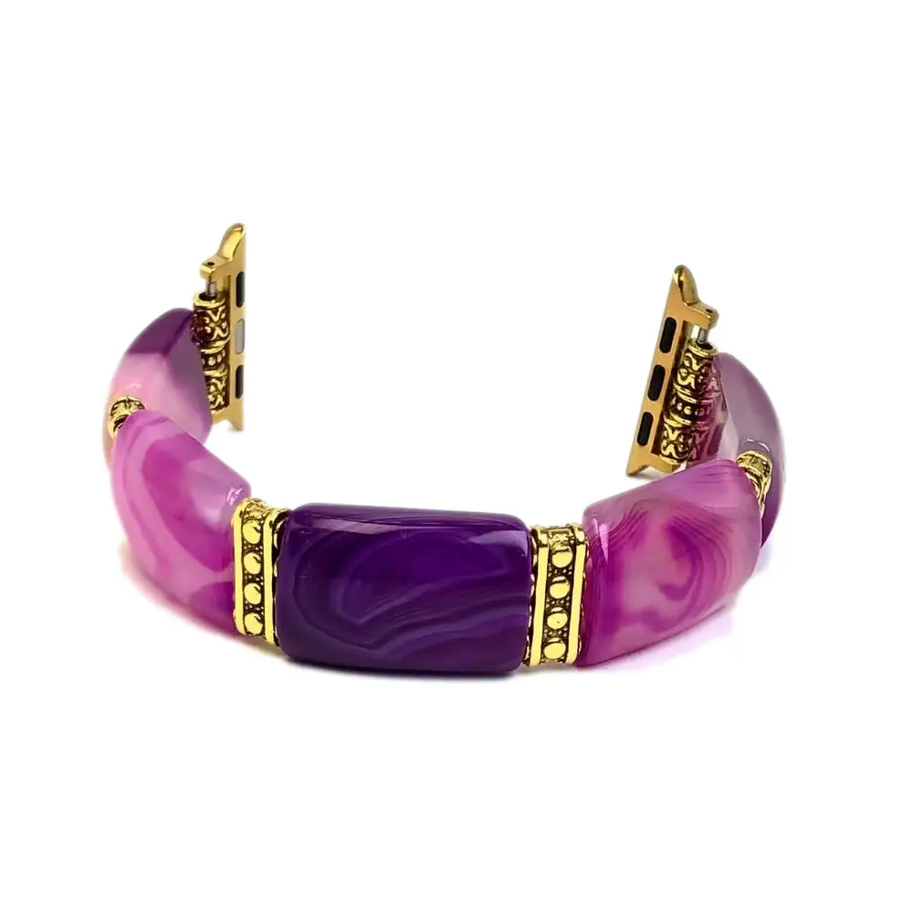 Boho Handmade Natural Stone Beaded Elastic Watch Band