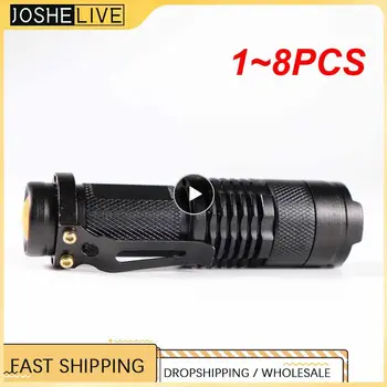 울트라 브라이트 LED 손전등, XP-L 3.7V LED 램프 비즈, 방수 줌 가능, 3 가지 조명 모드, 다기능 없음, 1 ~ 8 개