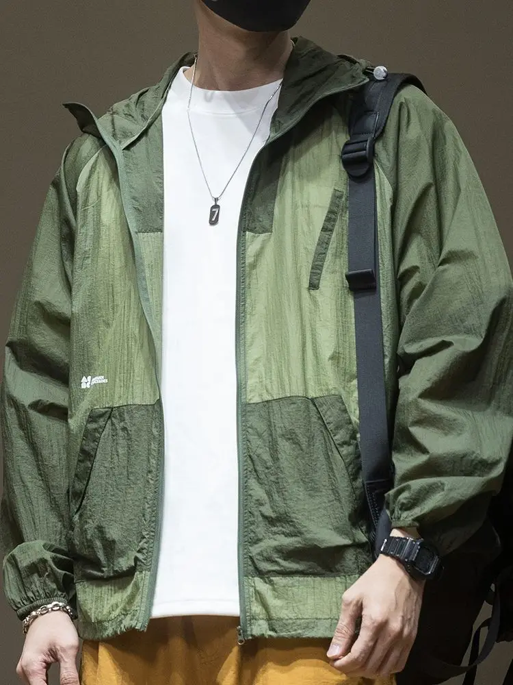 Long Sleeve Hooded Jacket Men Sweatshirt Summer Sun Protection Coat Thin Streetwear Quick Dry Outdoor Fishing Casual Jacket New