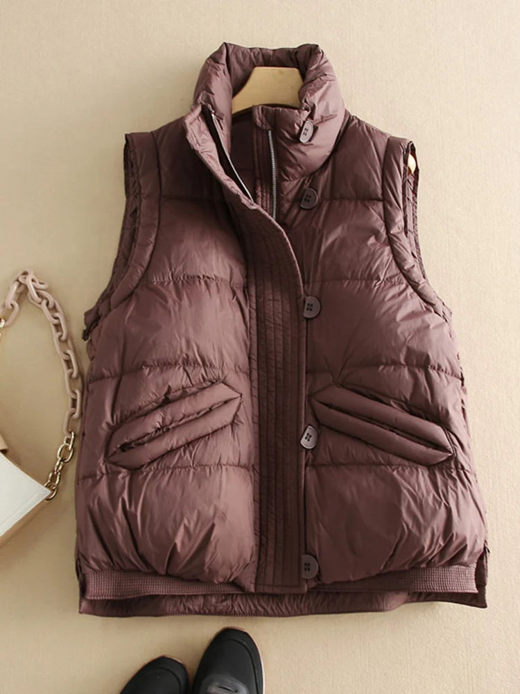 

SEDUTMO Winter Warm Duck Down Vest Feather Jacket Women Ultra Light Quilted Short Basic Casual Oversize Waistcoat ED2008