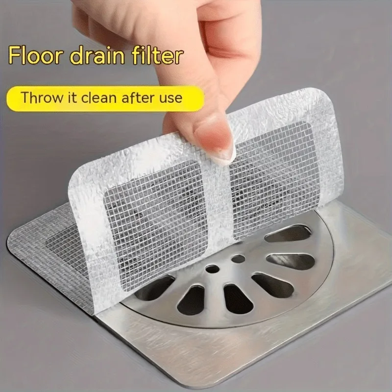 50pcs Disposable Drain Filters - Hair Catcher for Shower, Kitchen Sink Strainer, Bathroom & Outdoor Use 2