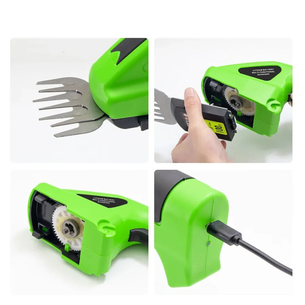Description Picture 6 of item2 in 1 Cordless Grass Shear 2000mAh Battery Handheld Hedge Trimmer 7.2V Electric Grass Cutter Rechargeable Garden Pruning Shears